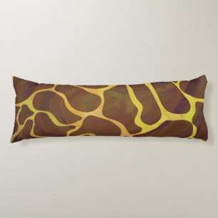 Giraffe Brown and Yellow Print Body Cushion