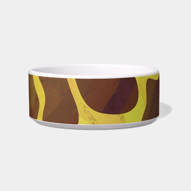 Giraffe Brown and Yellow Print Bowl (Right)