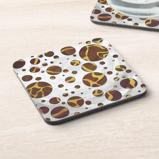 Giraffe Brown and Yellow Print Coaster (Left Side)