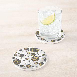 Giraffe Brown and Yellow Print Coaster