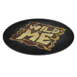 Giraffe Brown and Yellow Print Cutting Board