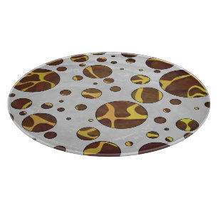 Giraffe Brown and Yellow Print Cutting Board