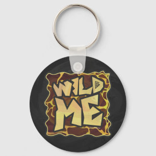 Giraffe Brown and Yellow Print Key Ring