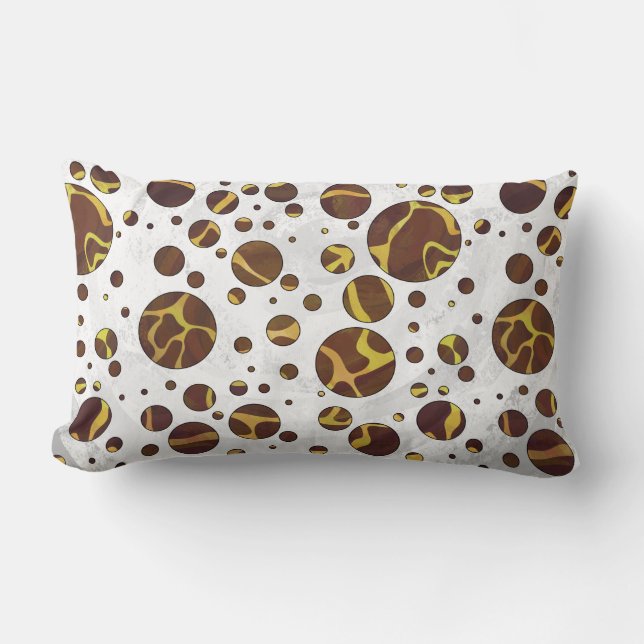 Giraffe Brown and Yellow Print Lumbar Cushion (Front)