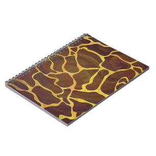 Giraffe Brown and Yellow Print Notebook