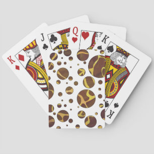 Giraffe Brown and Yellow Print Playing Cards