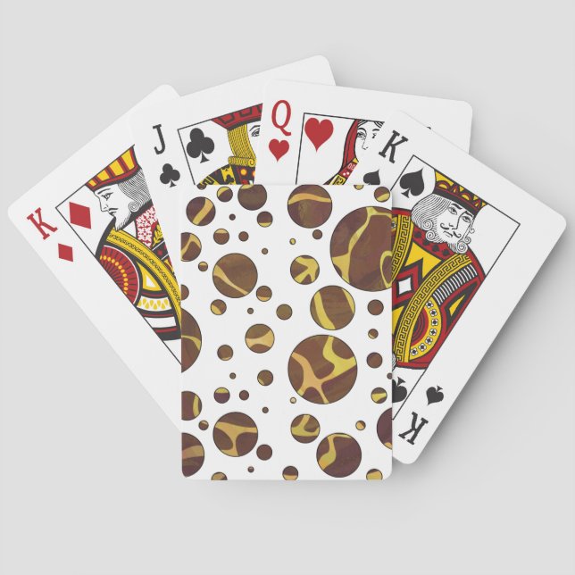 Giraffe Brown and Yellow Print Playing Cards (Back)