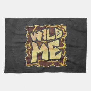 Giraffe Brown and Yellow Print Tea Towel