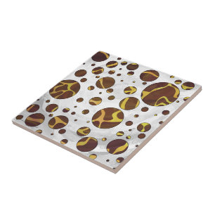 Giraffe Brown and Yellow Print Tile