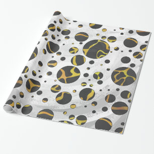 Giraffe Brown and Yellow Print Wrapping Paper