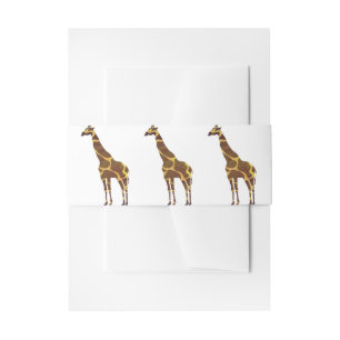 Giraffe Brown and Yellow Silhouette Invitation Belly Band