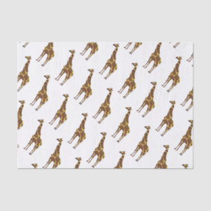 Giraffe Brown and Yellow Silhouette Tissue Paper