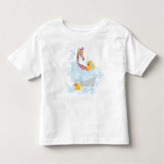 Giraffe, bubble bath and rubber duckies  toddler T-Shirt