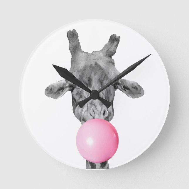 giraffe bubble round clock (Front)