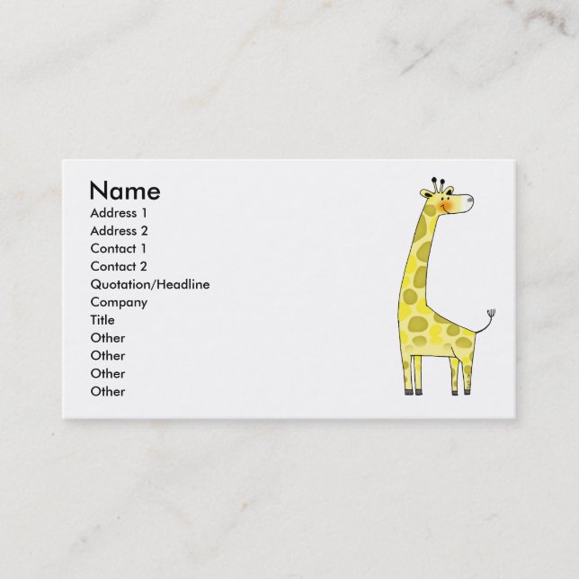 Giraffe Business Card (Front)