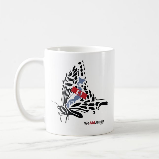 Giraffe＆Butterfly Mug キリンと蝶のマグカップ (Left)