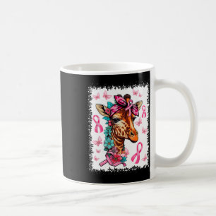 Giraffe Butterfly Pink Ribbon Floral Breast Cancer Coffee Mug