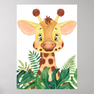 Giraffe Calf, Baby Jungle Animals, Safari Animal Poster