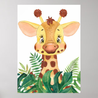 Giraffe Calf, Baby Jungle Animals, Safari Animal Poster
