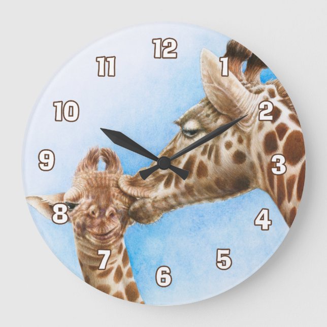 Giraffe & Calf Wall Clock (Front)