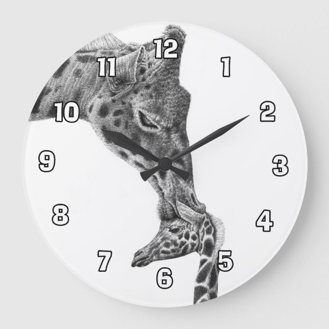 Giraffe & Calf Wall Clock (Front)