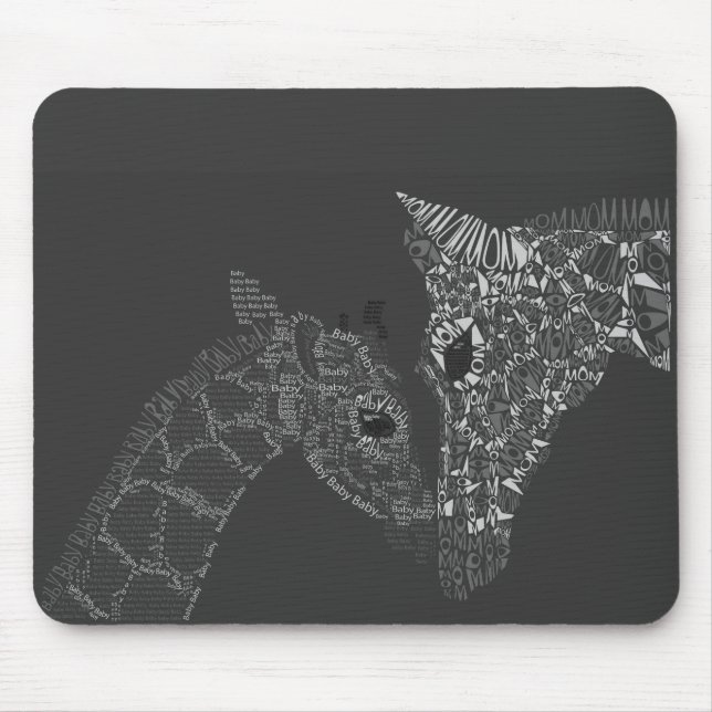 Giraffe Calligram Mouse Pad (Front)