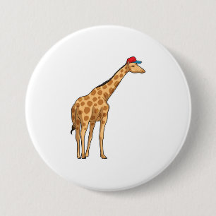 Giraffe Cap 7.5 Cm Round Badge