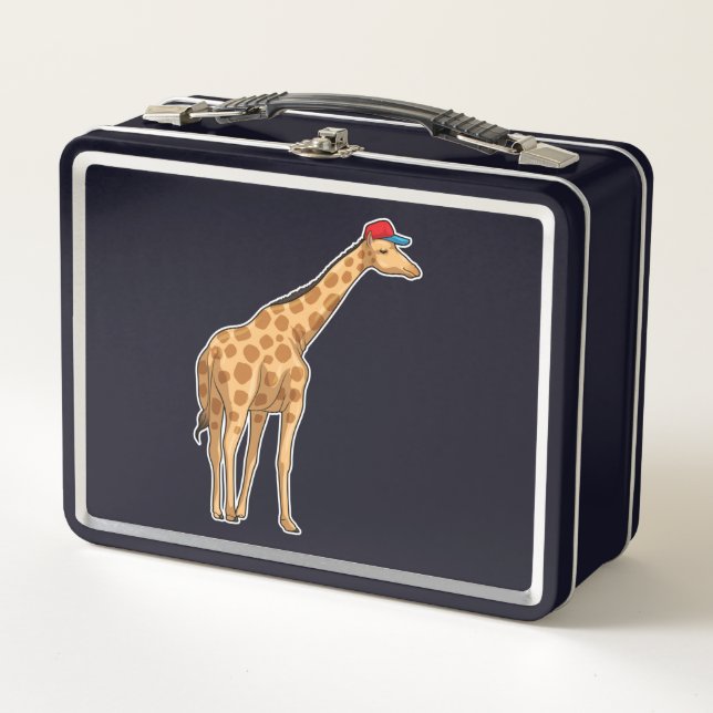 Giraffe Cap Metal Lunch Box (Front)