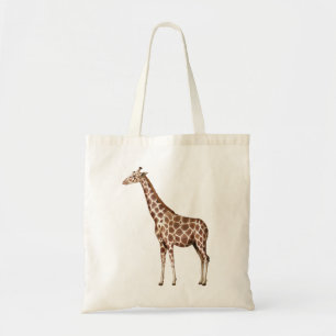 Giraffe cartoon character tote bag