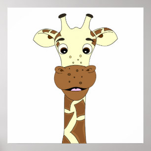 Giraffe cartoon kids poster