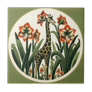 Giraffe ceramic tile