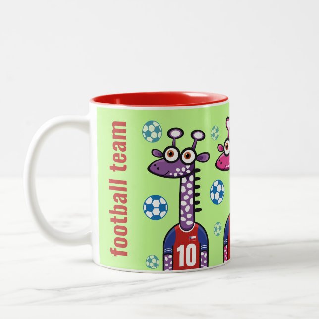 Giraffe Chilean soccer  Two-Tone Coffee Mug (Left)