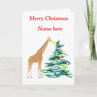 Giraffe Christmas Card