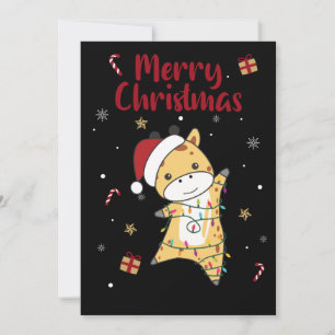 Giraffe Christmas Giraffes Winter Animals Holiday Card