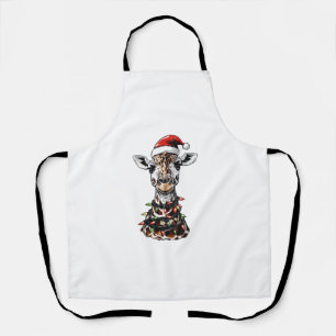 Giraffe Christmas Hat Xmas Apron