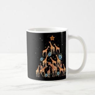 Giraffe Christmas Tree Floral Giraffe Xmas Lights Coffee Mug
