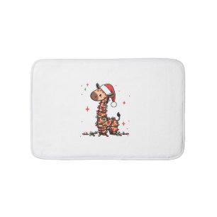 Giraffe Christmas Tree Giraffe Xmas Tree Women & B Bath Mat