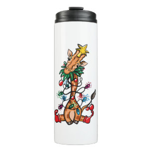 Giraffe Christmas Tree Giraffe Xmas Tree Women & B Thermal Tumbler