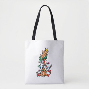 Giraffe Christmas Tree Giraffe Xmas Tree Women & B Tote Bag