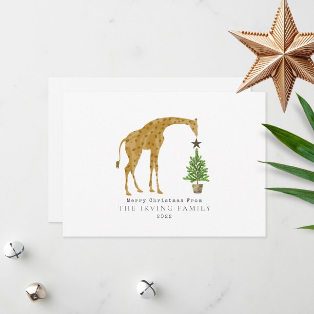 Giraffe Christmas Tree Holiday Card (Creator Uploaded)