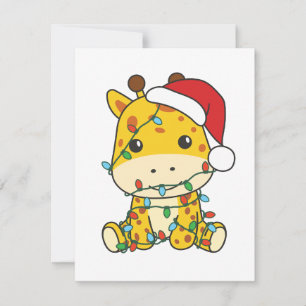 Giraffe Christmas Winter Animals Holiday Giraffes Card