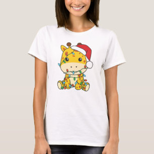 Giraffe Christmas Winter Animals Holiday Giraffes T-Shirt