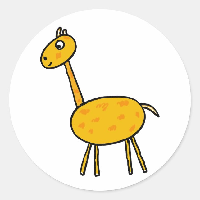 Giraffe Classic Round Sticker (Front)
