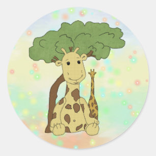 giraffe classic round sticker