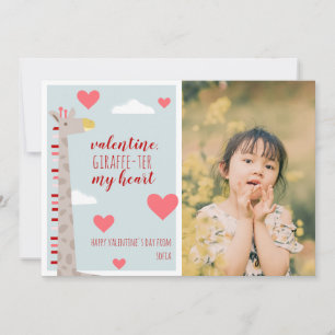 Giraffe Classroom Valentine Photo Card