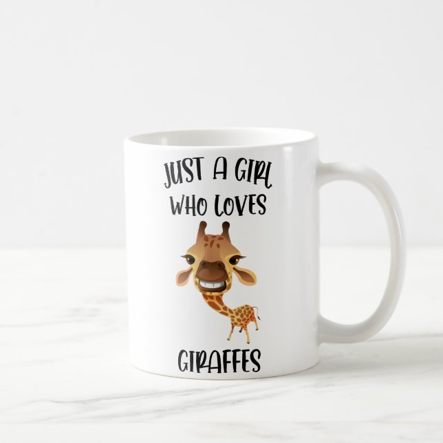 Giraffe Coffee Mug, Just A Girl Who Loves Giraffes Coffee Mug (Right)