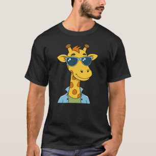 Giraffe Cool with Sunglasses, Trendy Cartoon Giraf T-Shirt