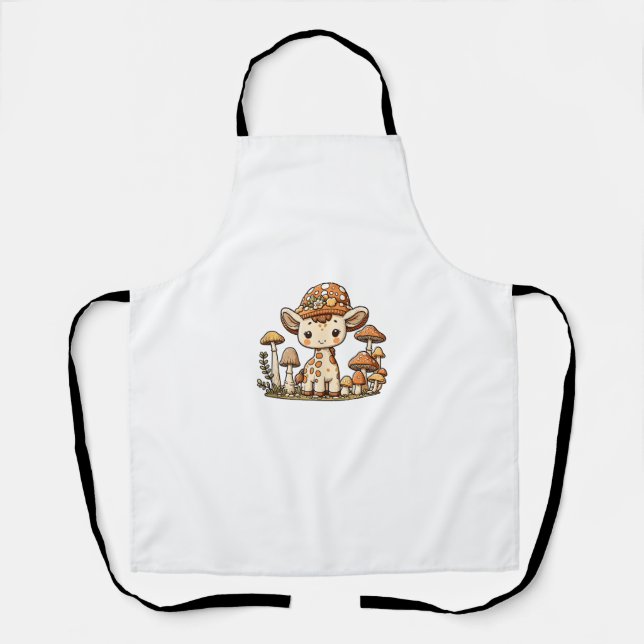 Giraffe Cottagecore Mushroom _1 Apron (Front)