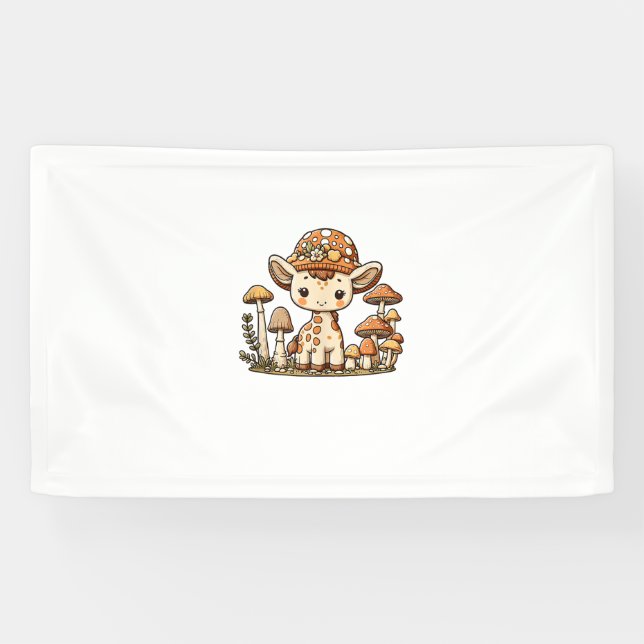 Giraffe Cottagecore Mushroom _1 Banner (Horizontal)
