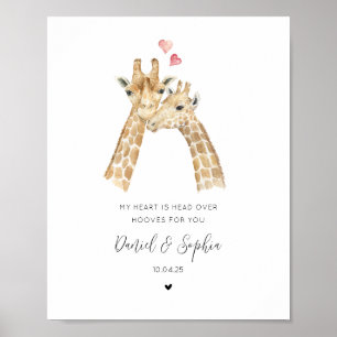 Giraffe Couple Poster